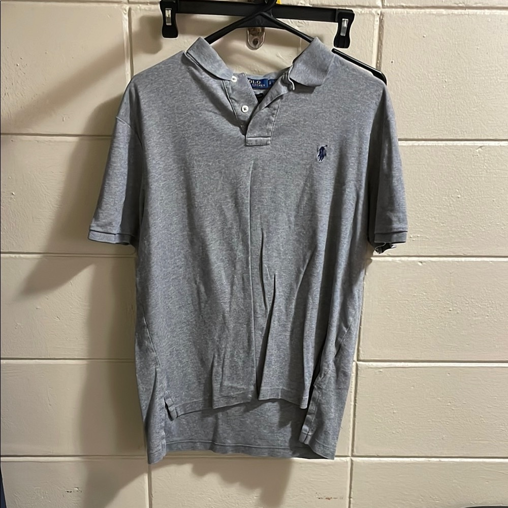 Ralph Lauren Gray Polo Shirt Relaxed Fit 100%Cotton Size Large